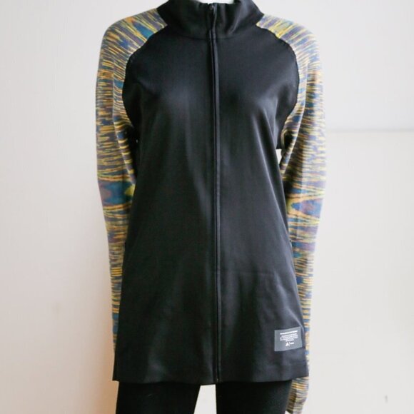 Adidas X Missoni Black Multicolour Sleeve Long Zip Up Running Jacket - Picture 1 of 10